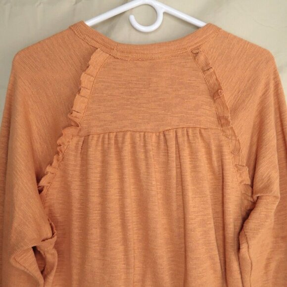 NWT Anthropologie Pilcro Diana Ruffled Raglan Long Sleeve Pullover Orange Sz XXS - Picture 6 of 14